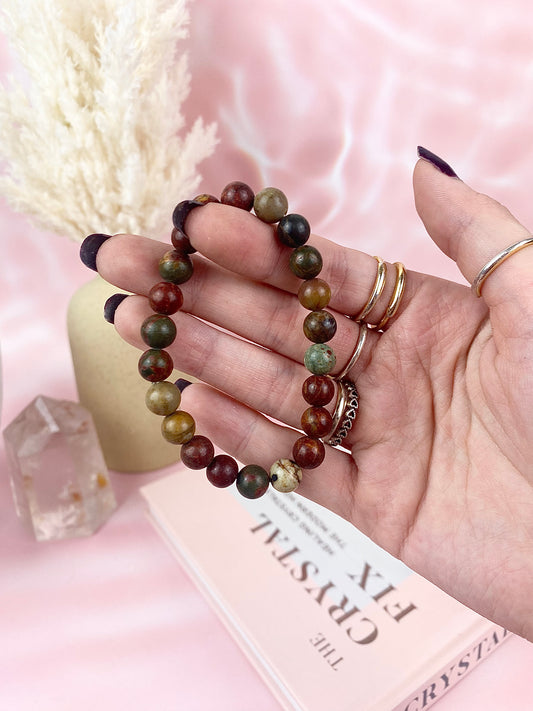 Polychrome Jasper Beaded Bracelet