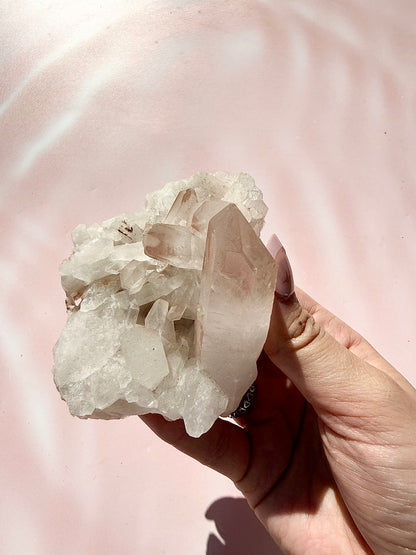 Pink Quartz Large Cluster
