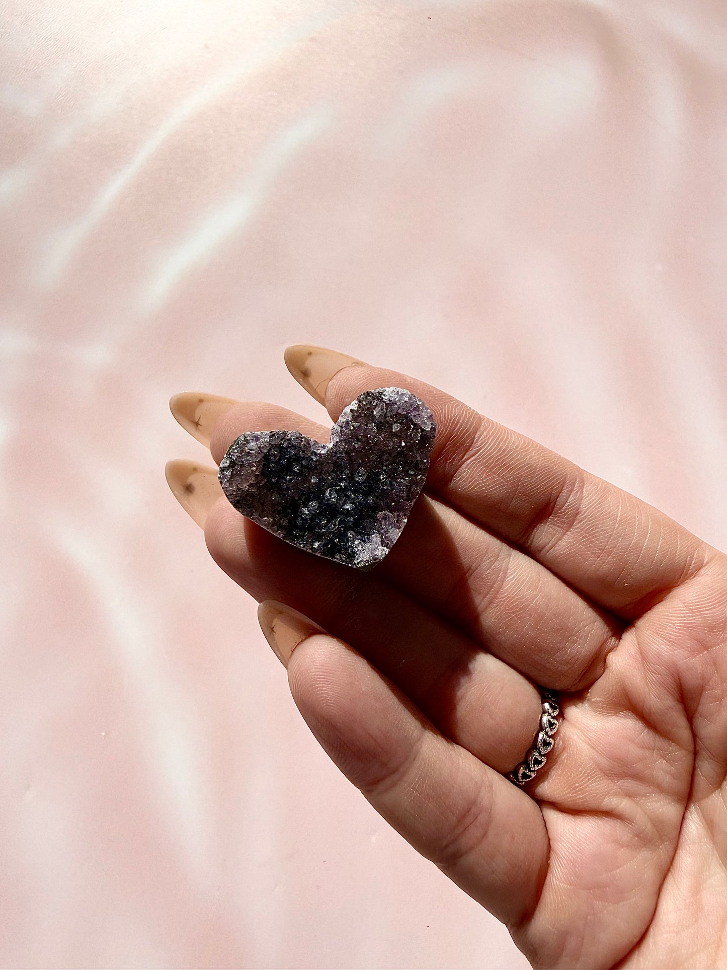 Amethyst Cluster Hearts