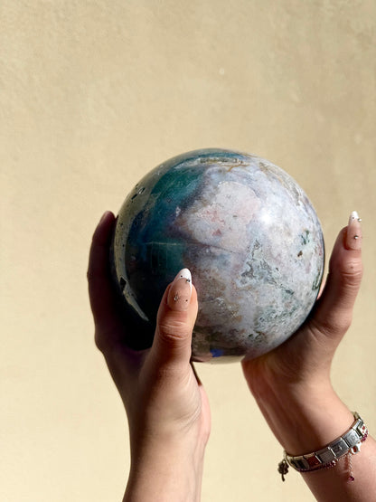 Ocean Jasper HUGE Sphere with Stand