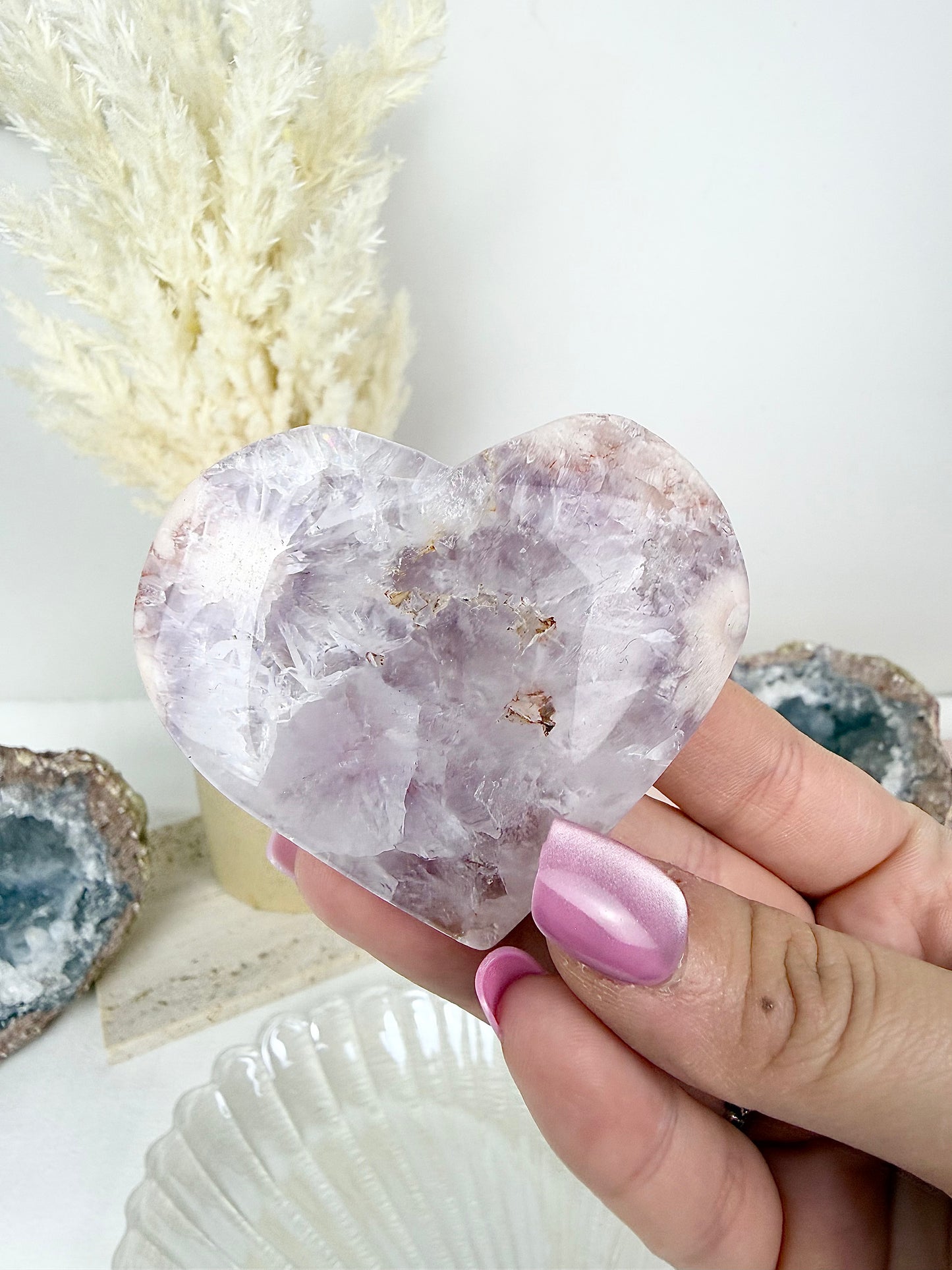 Pink Amethyst High Quality Heart