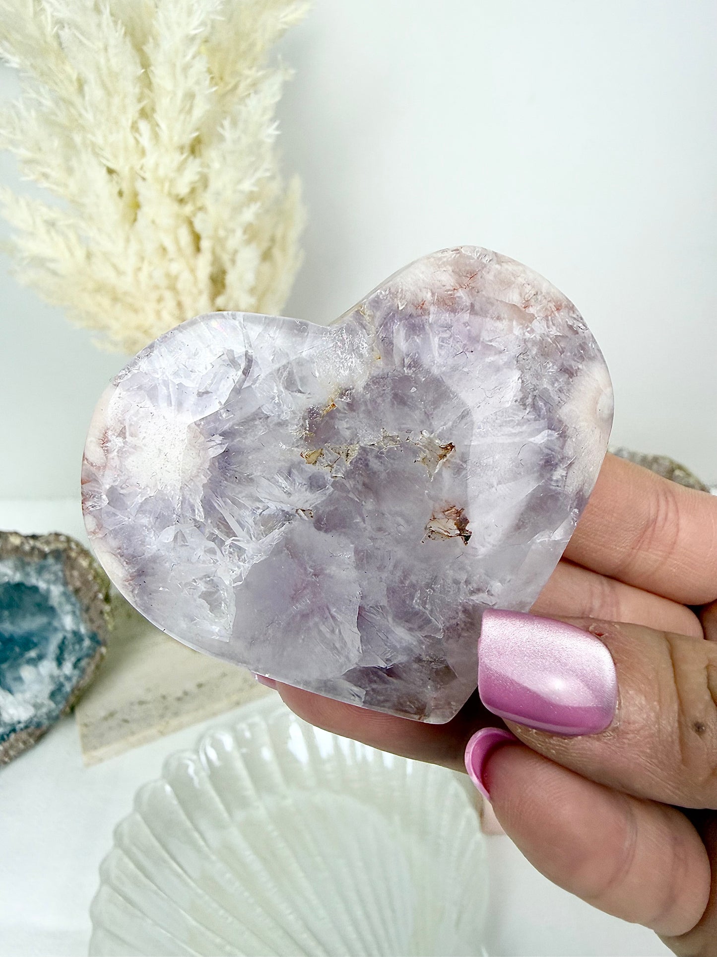 Pink Amethyst High Quality Heart
