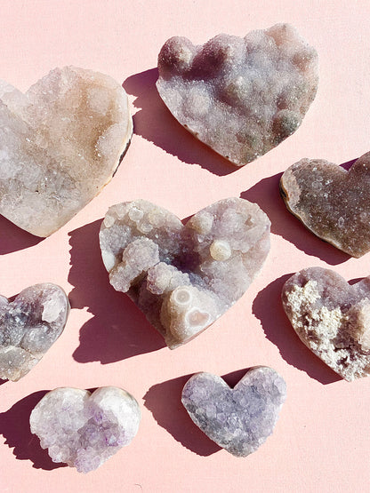 ♡ Druzy Amethyst Hearts ♡