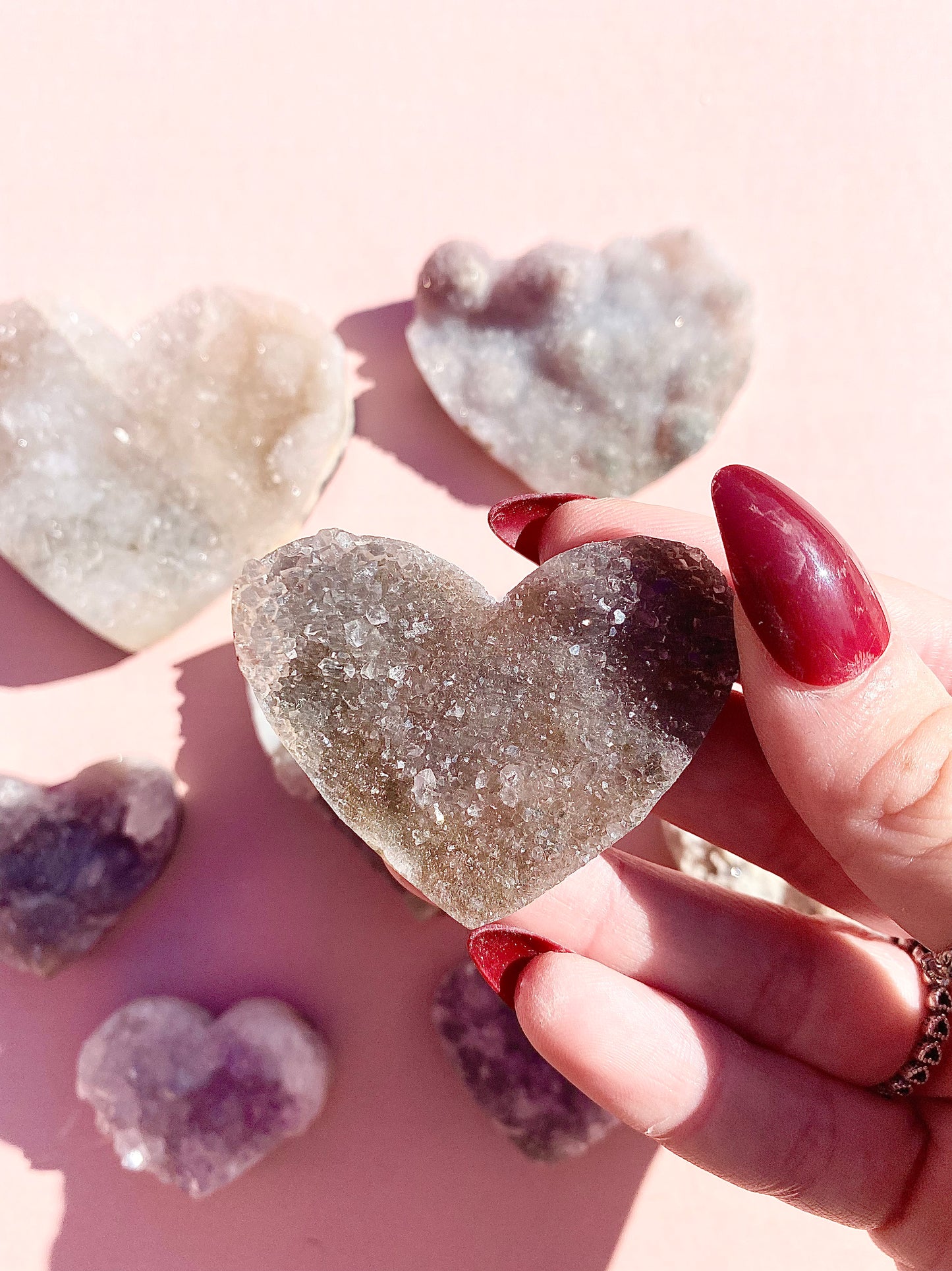 ♡ Druzy Amethyst Hearts ♡