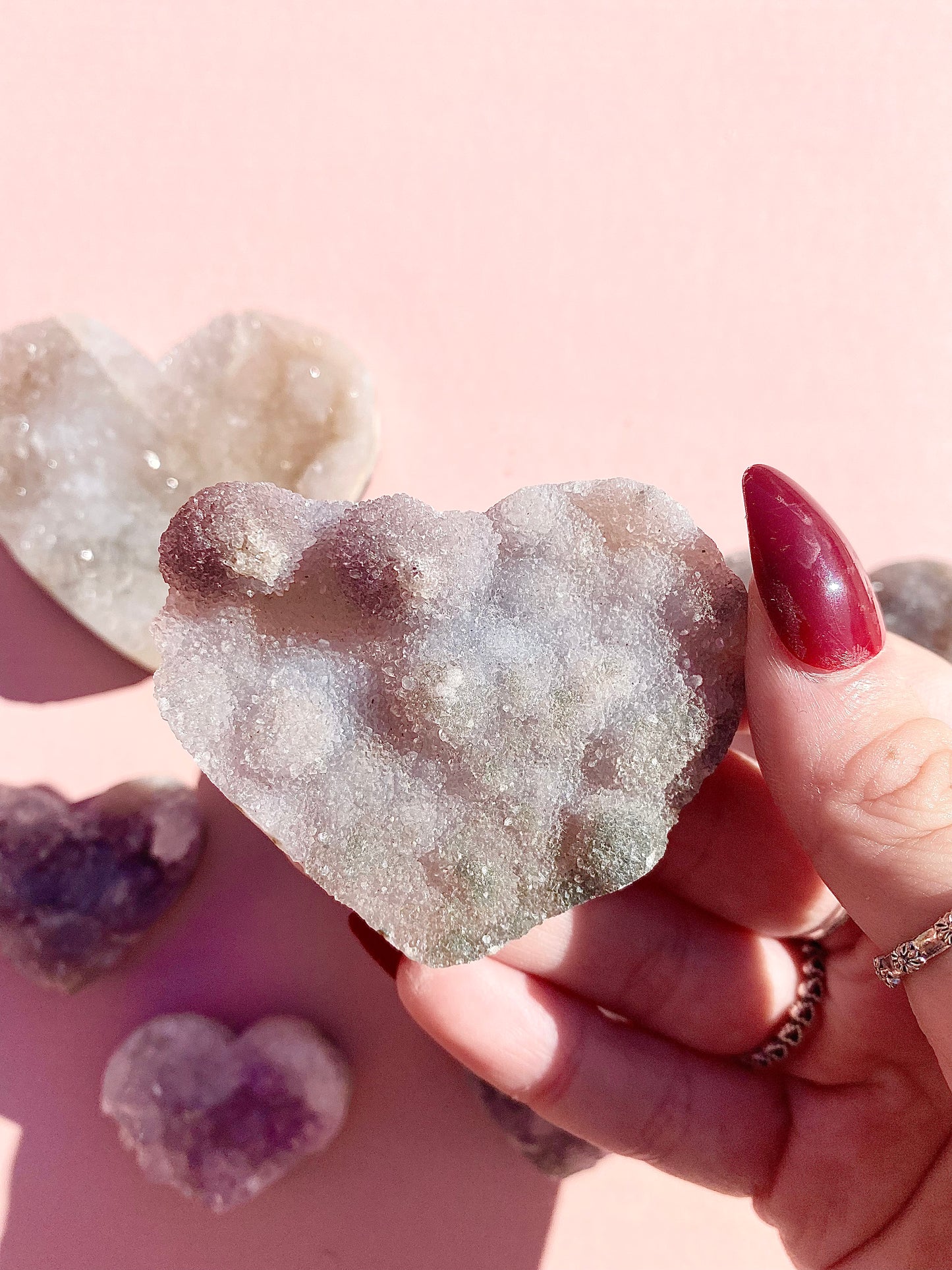 ♡ Druzy Amethyst Hearts ♡