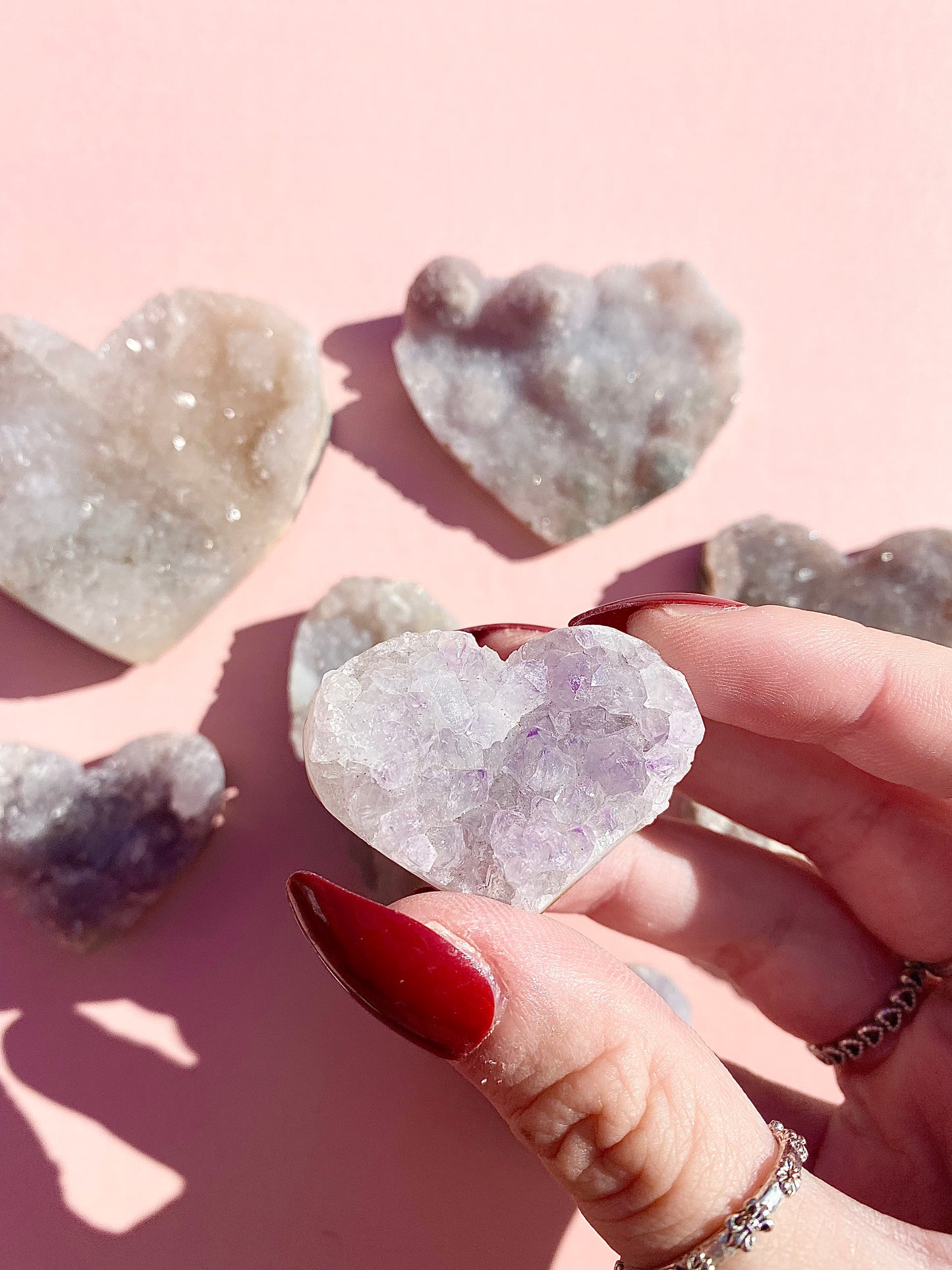 ♡ Druzy Amethyst Hearts ♡