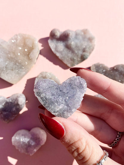 ♡ Druzy Amethyst Hearts ♡