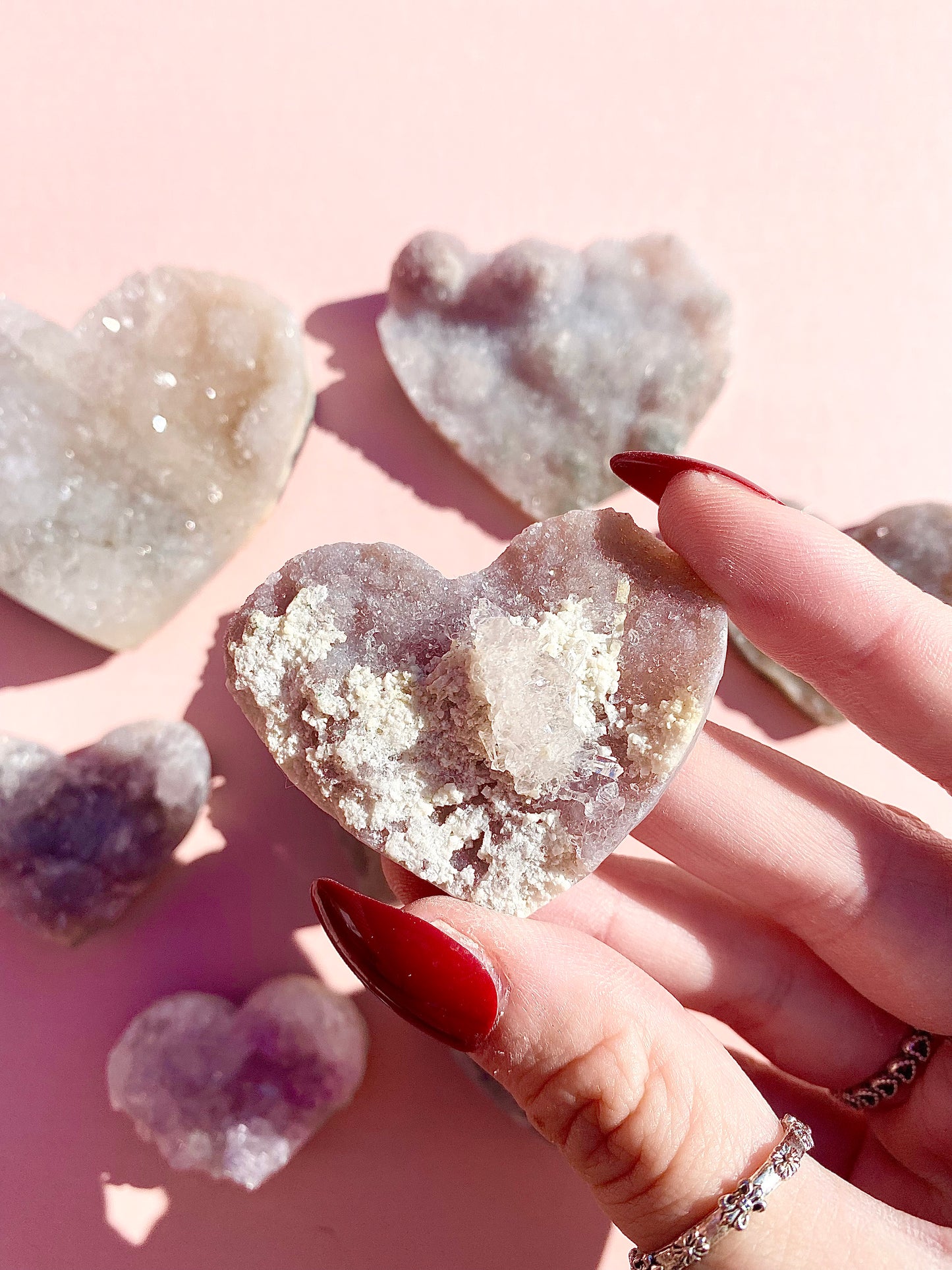 ♡ Druzy Amethyst Hearts ♡