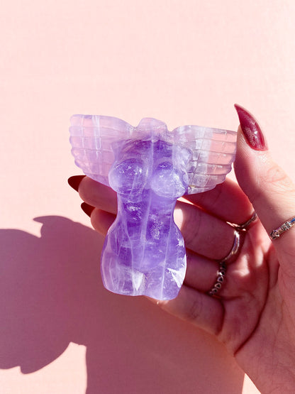 Fluorite Angel Winged Goddess Body w/ Snowflake Inclusions ❄