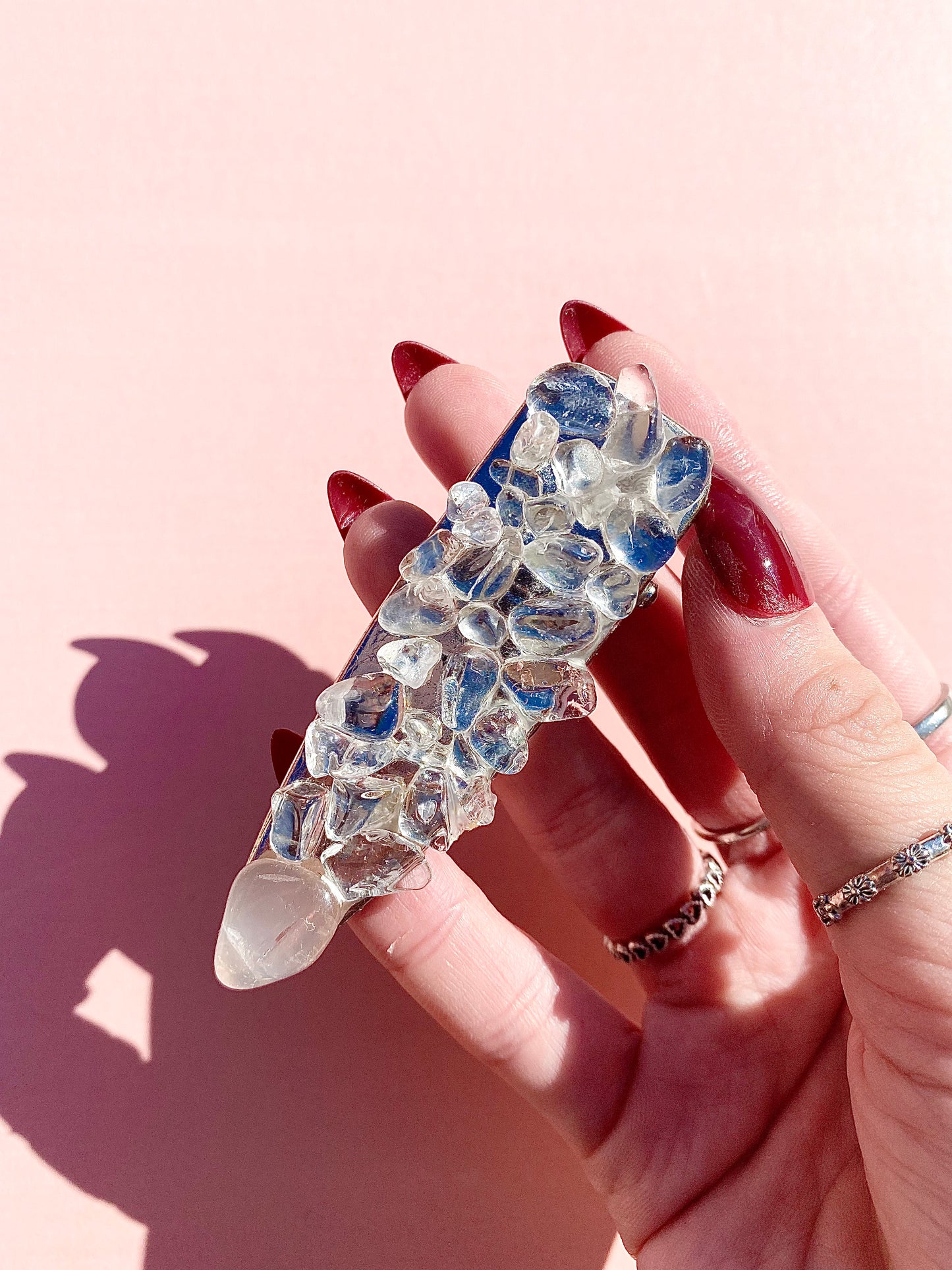 Clear Quartz Hair Clip