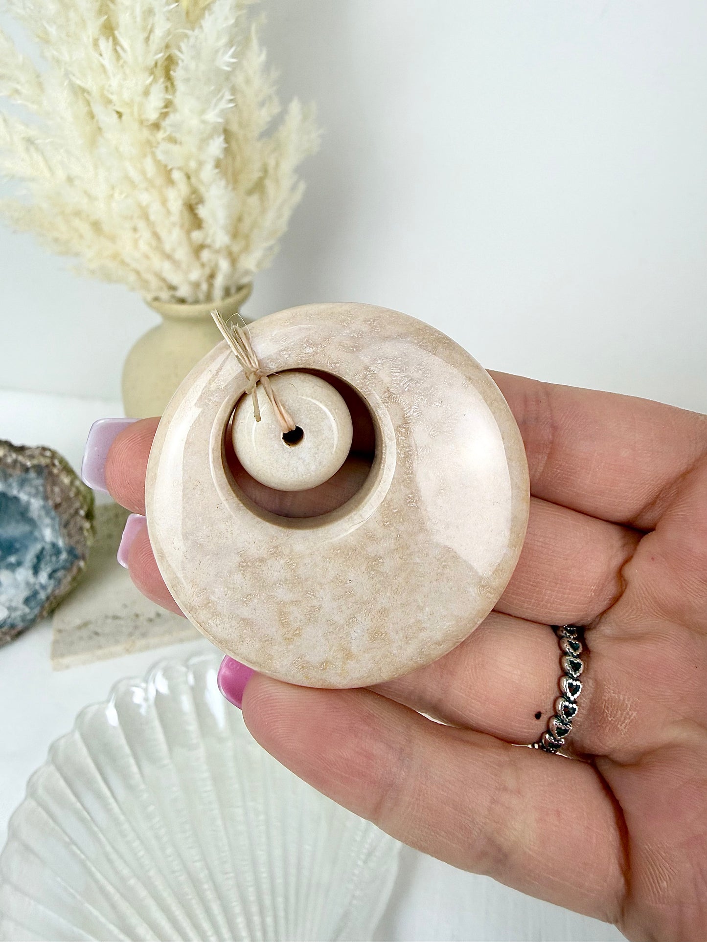 Coral Jade Pendant