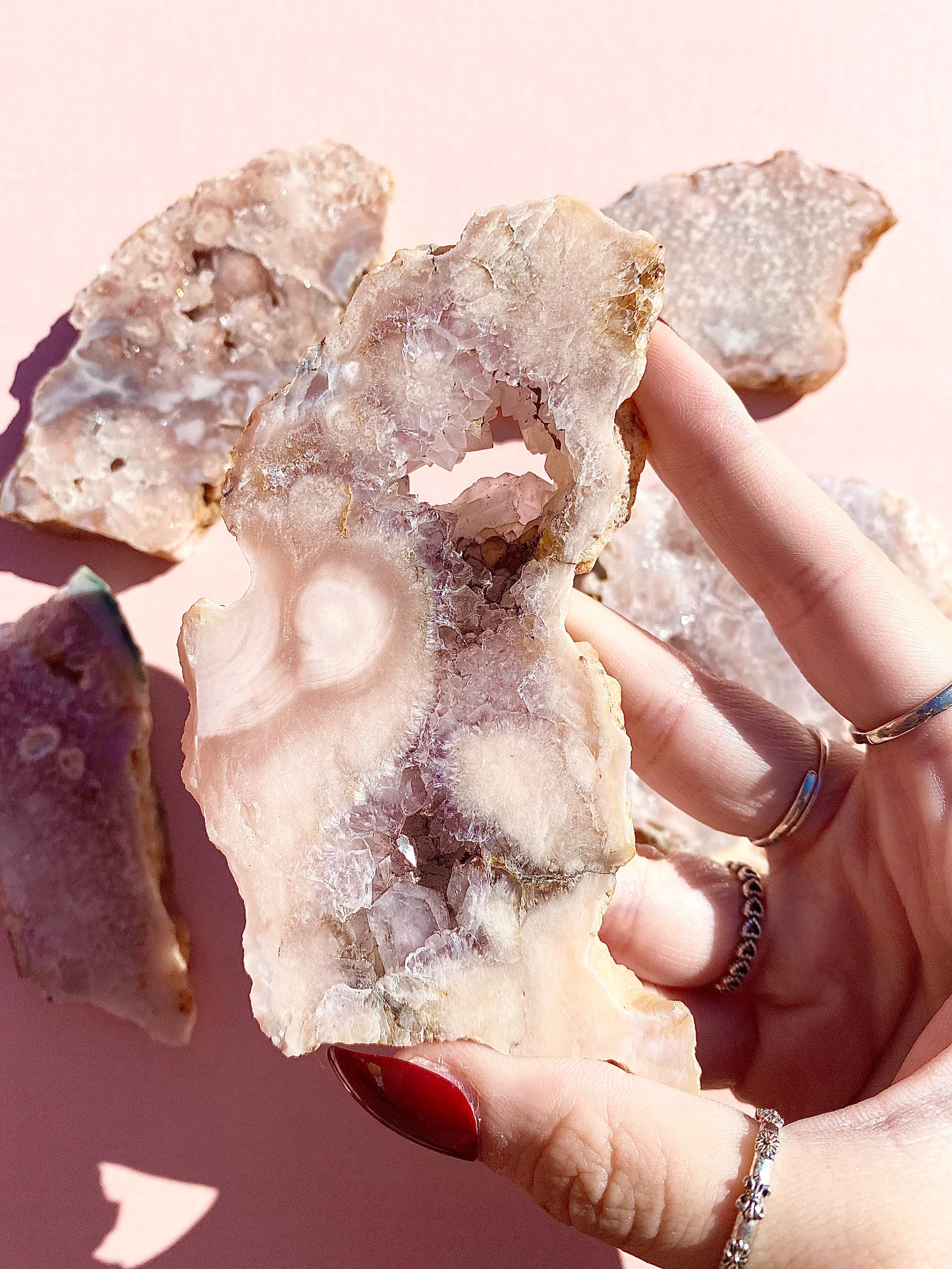 ✿ Pink Amethyst Druzy Slabs ✿