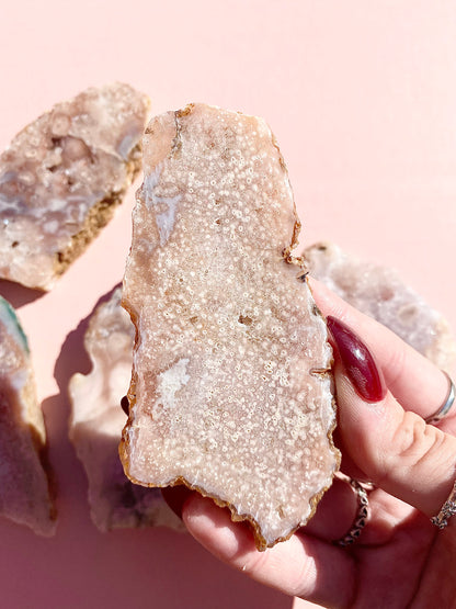 ✿ Pink Amethyst Druzy Slabs ✿