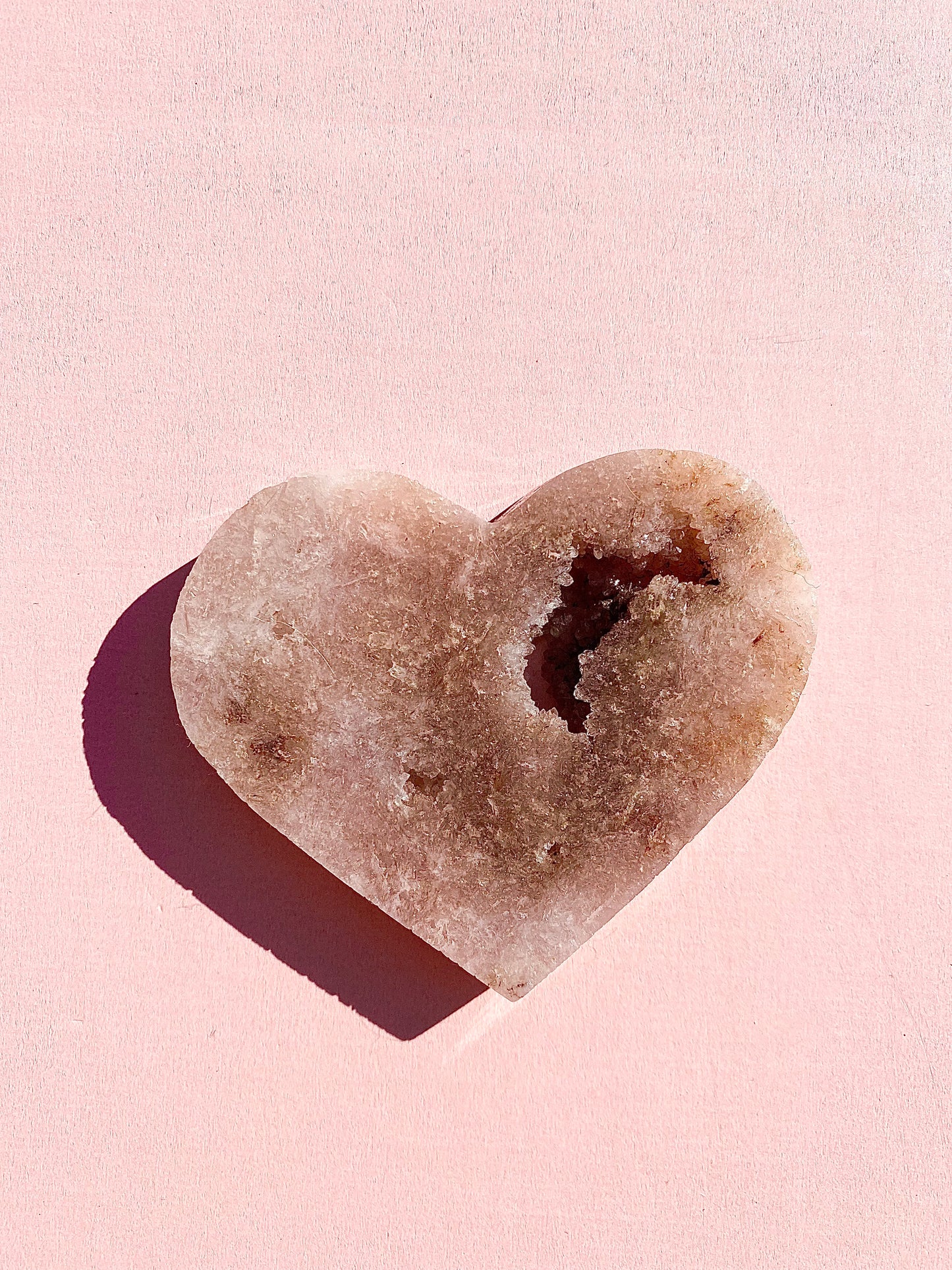 ♡ Pink Amethyst Druzy Heart ♡