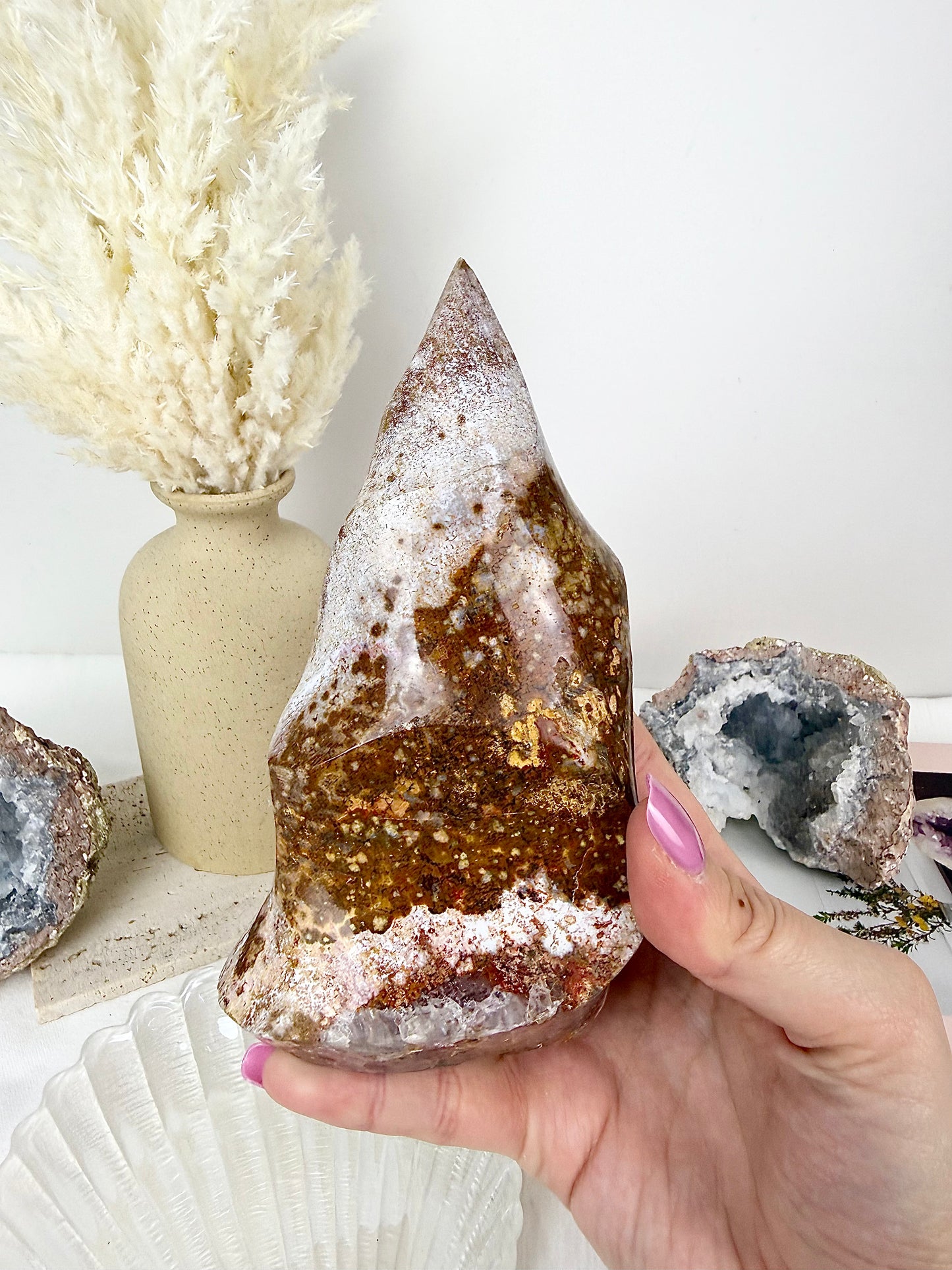 Pink Ocean Jasper Large Flame