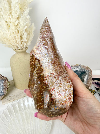 Pink Ocean Jasper Large Flame