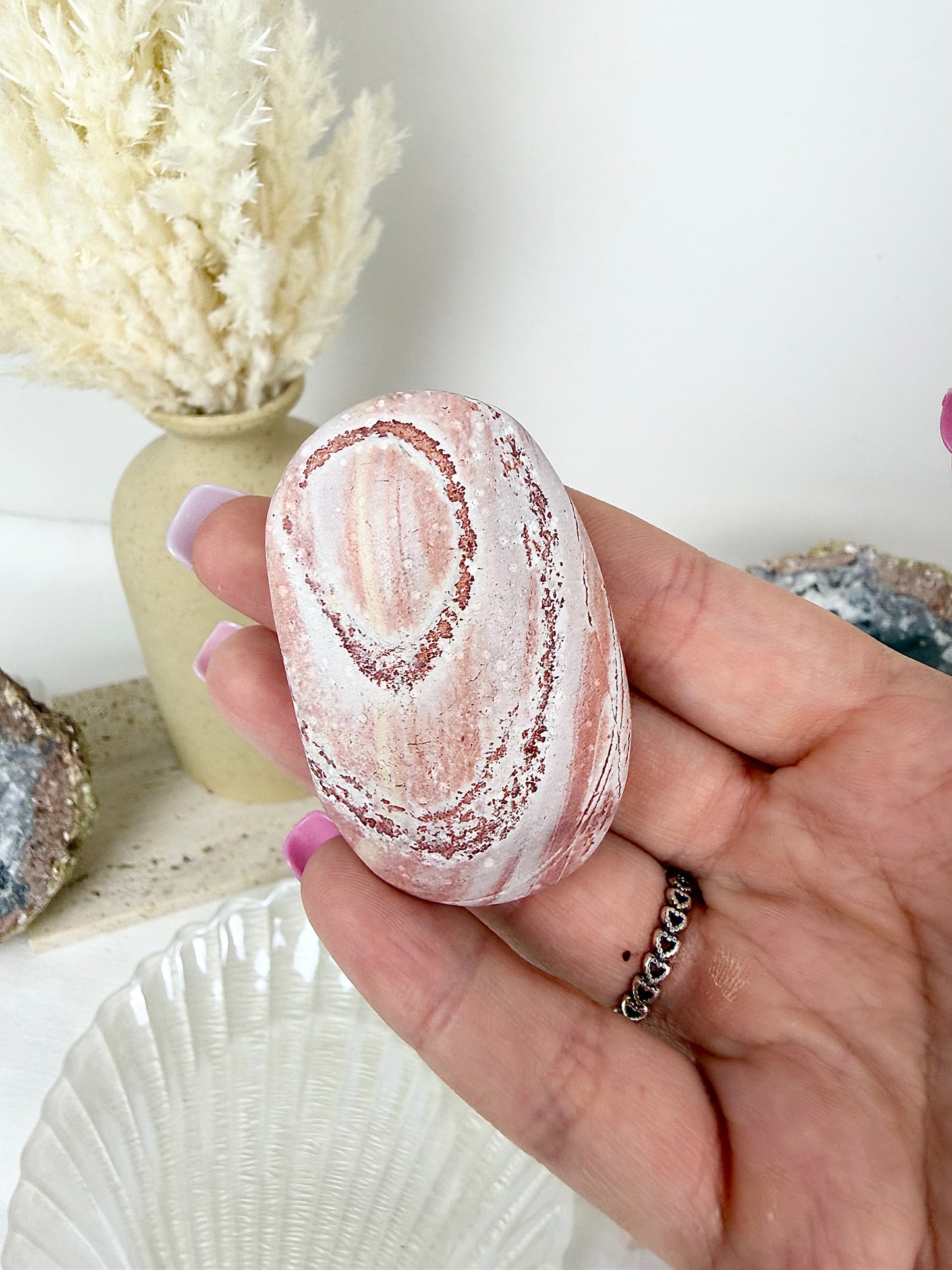 Pink Agate Palmstone
