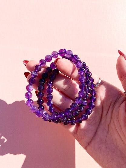 Amethyst A-Grade Beaded Bracelet