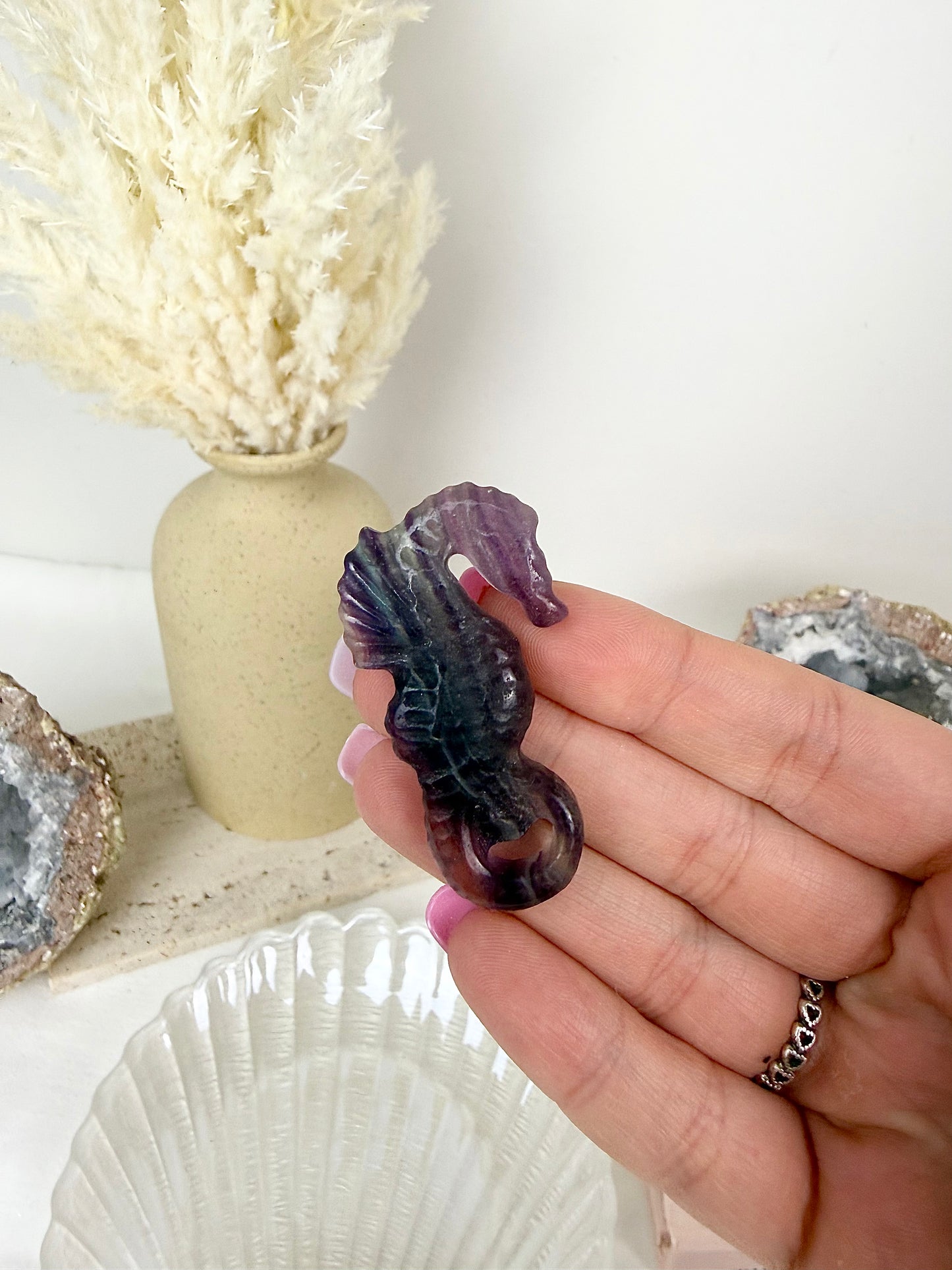Purple Fluorite Seahorse