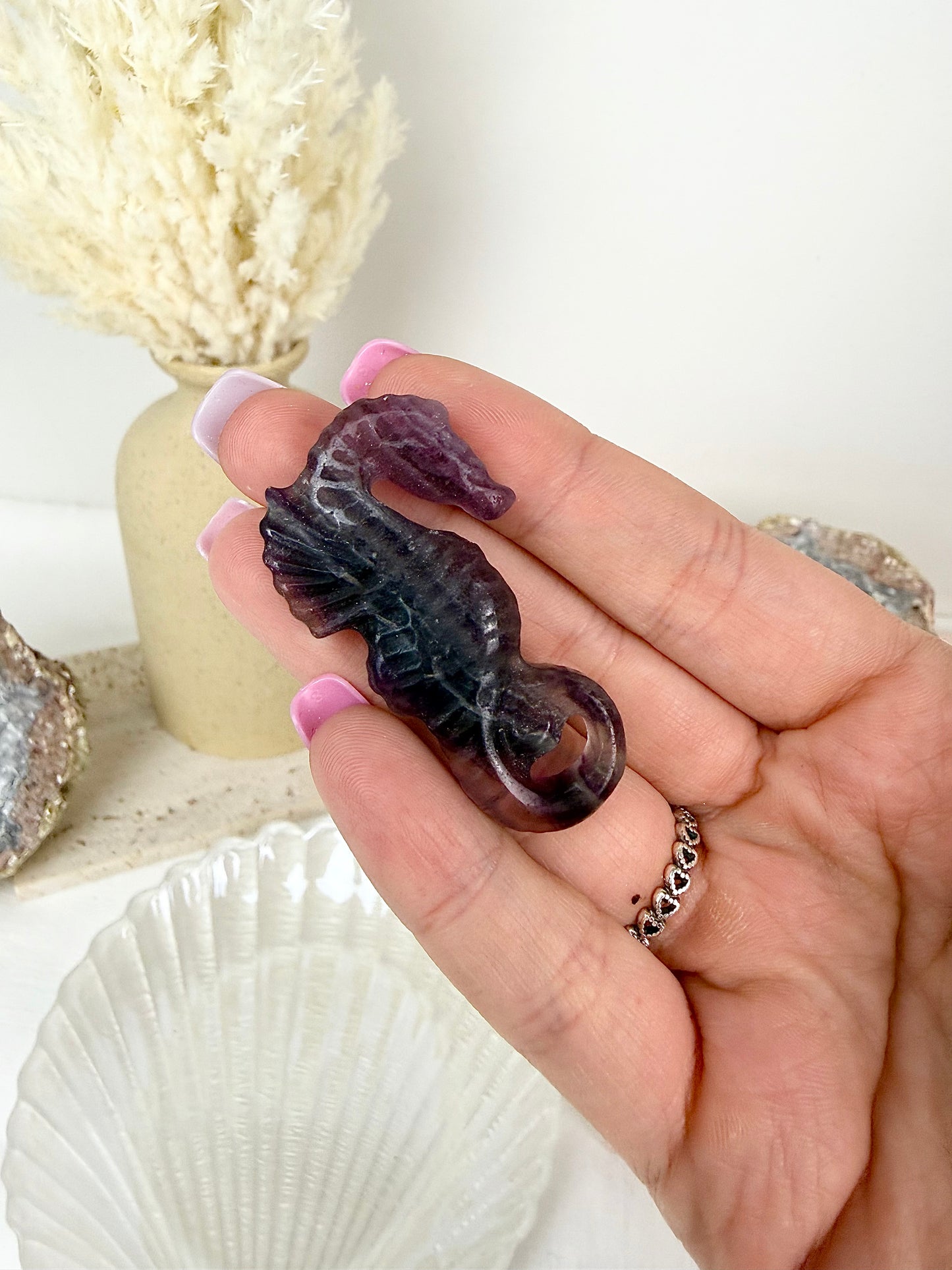 Purple Fluorite Seahorse