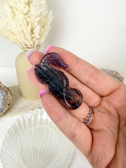 Purple Fluorite Seahorse