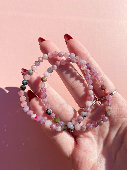 ✧ Tourmaline Faceted Beaded Bracelet ✧