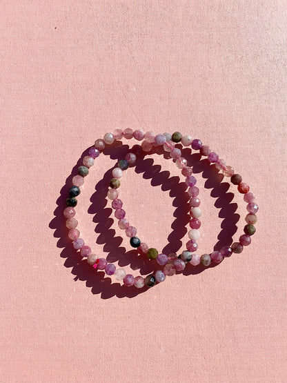 ✧ Tourmaline Faceted Beaded Bracelet ✧