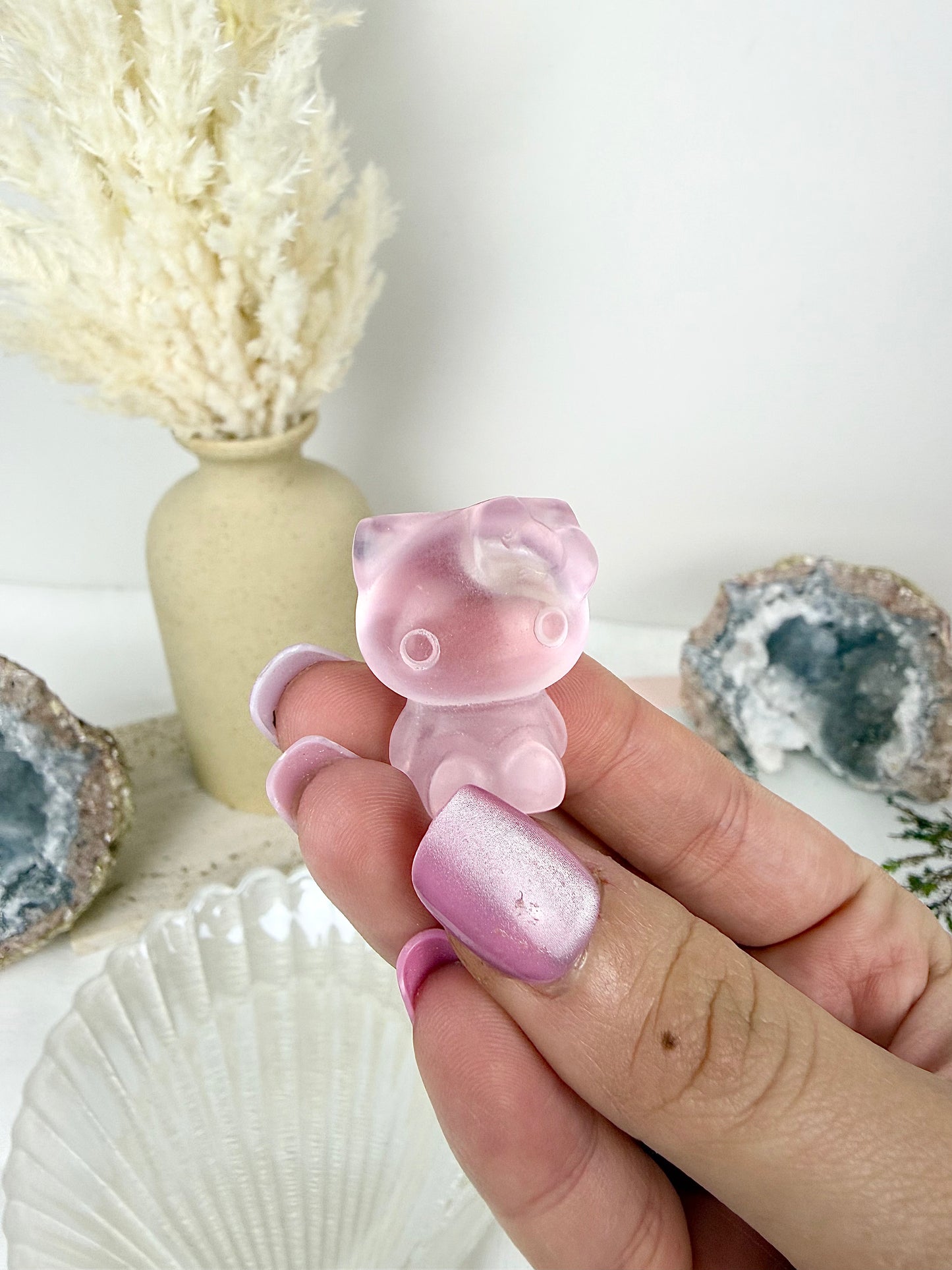 Pink Opalite Hello Kitty