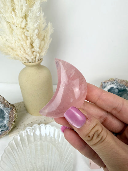 High Quality Rose Quartz Moon