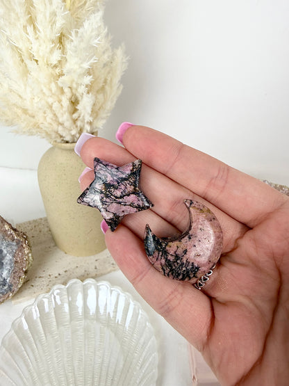 Rhodonite Star + Moon Bundle