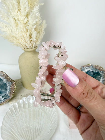 Silver Rectangle Box Hair Clips