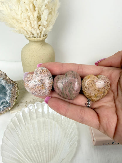 Pink Agate Hearts