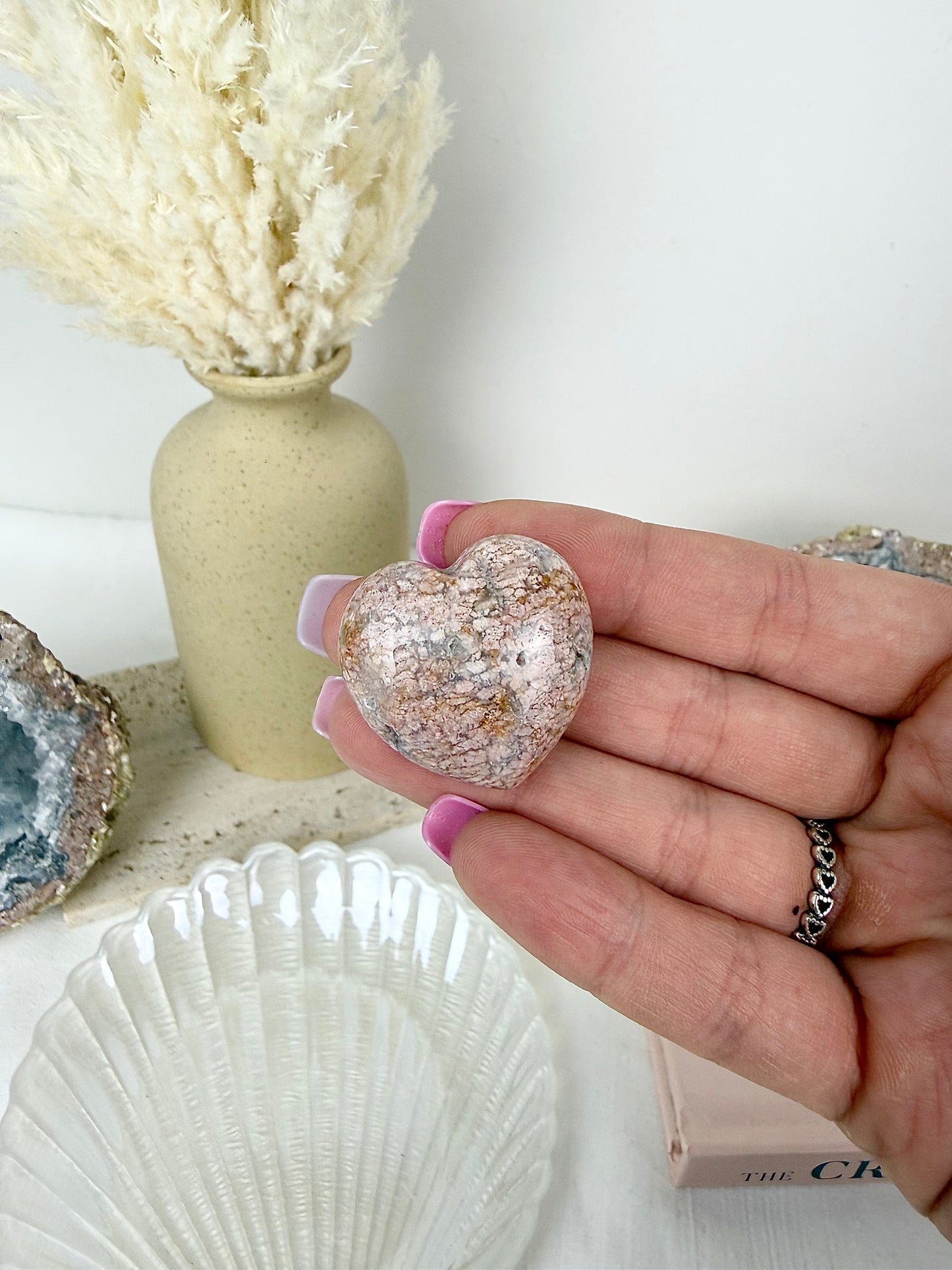 Pink Agate Hearts