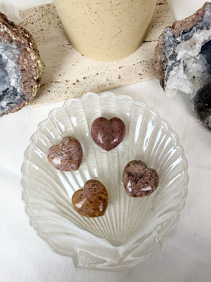 Pink Agate Hearts
