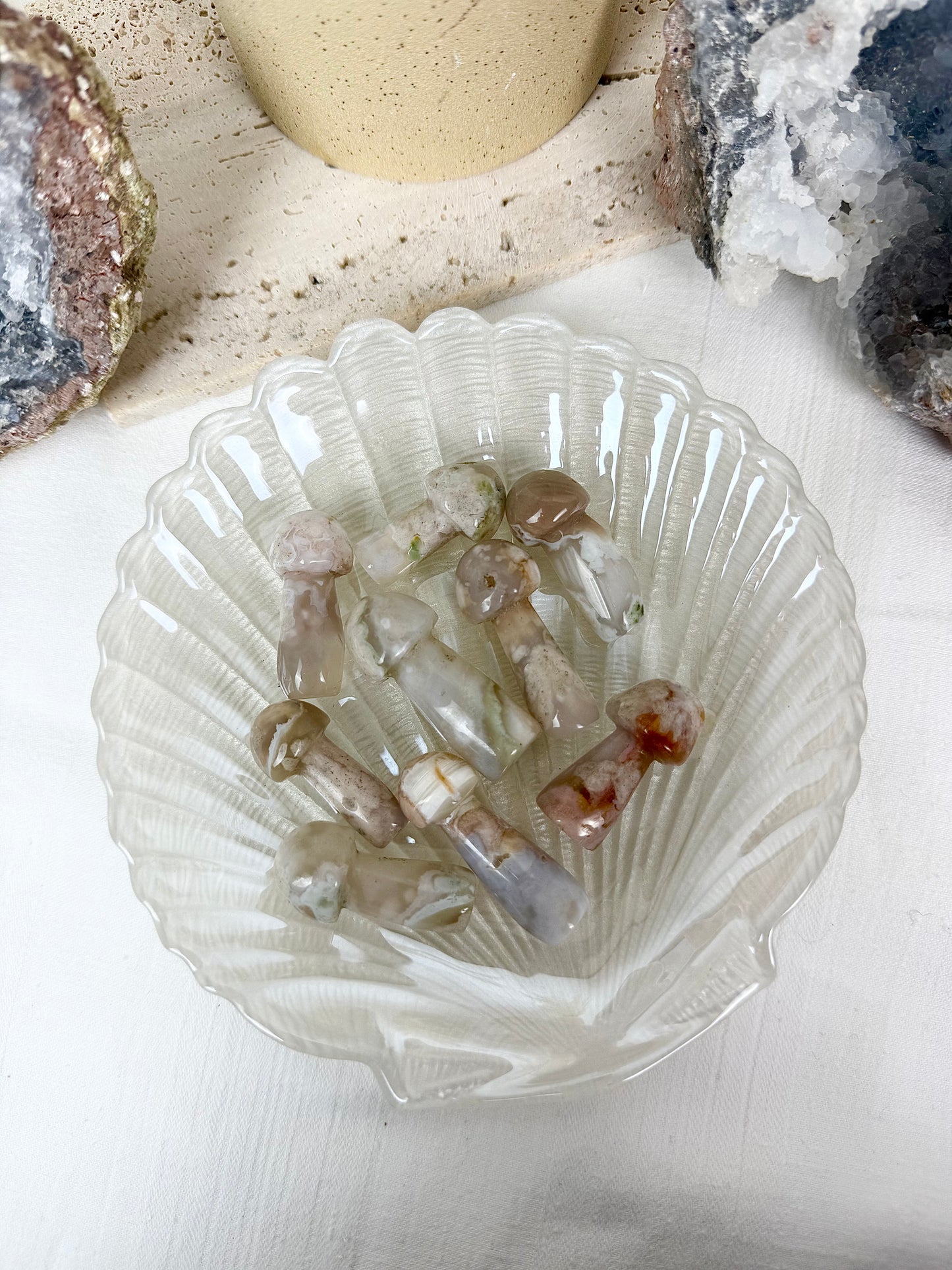 Flower Agate Mushrooms