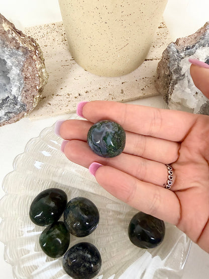 Moss Agate Tumbles