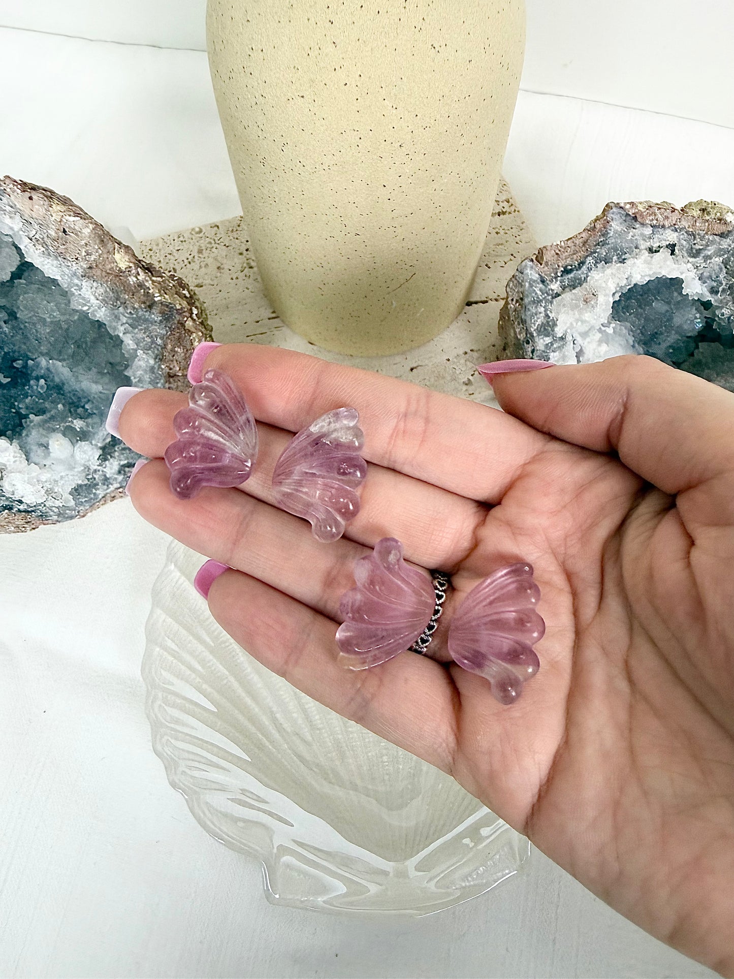 Fluorite Butterfly Wings Pair