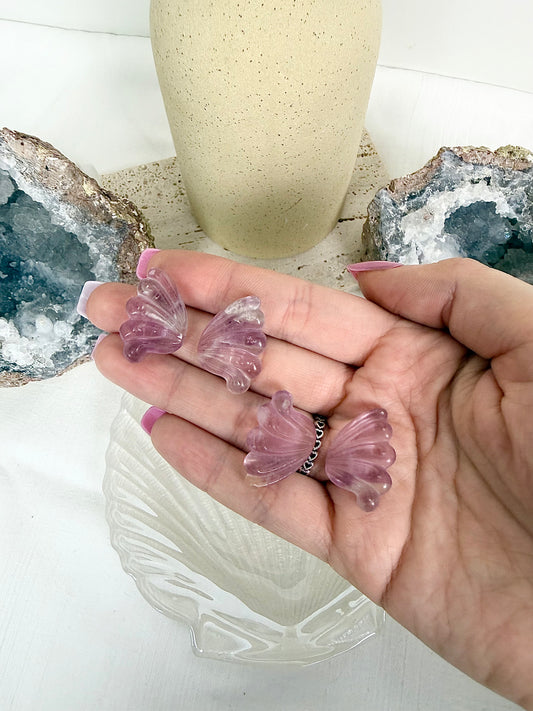 Fluorite Butterfly Wings Pair