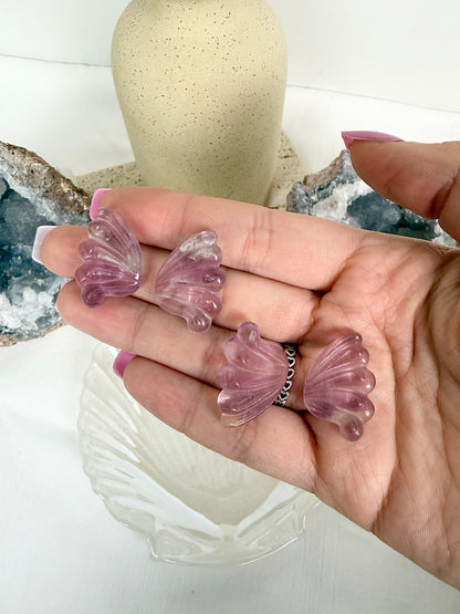 Fluorite Butterfly Wings Pair