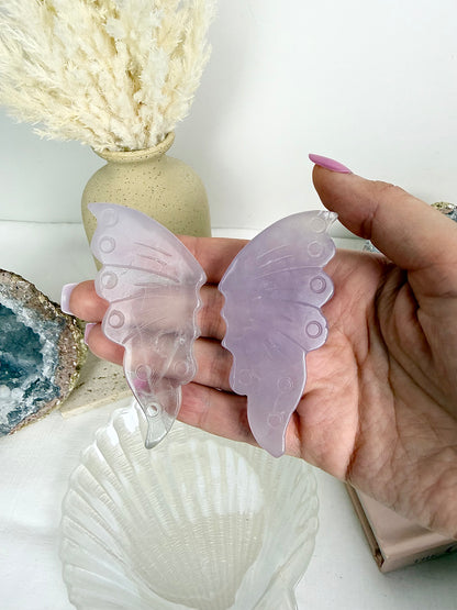 Fluorite Butterfly Wings Pair