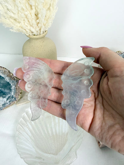 Fluorite Butterfly Wings Pair