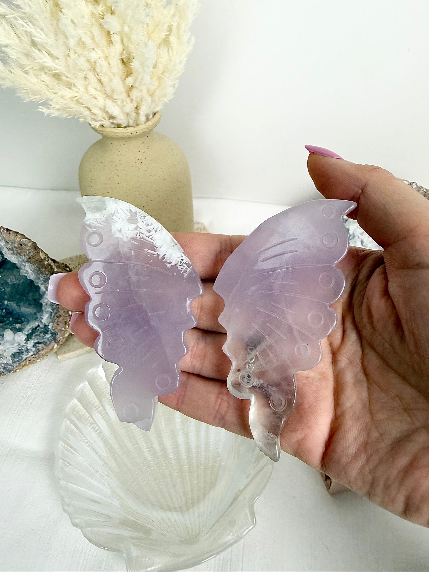 Fluorite Butterfly Wings Pair