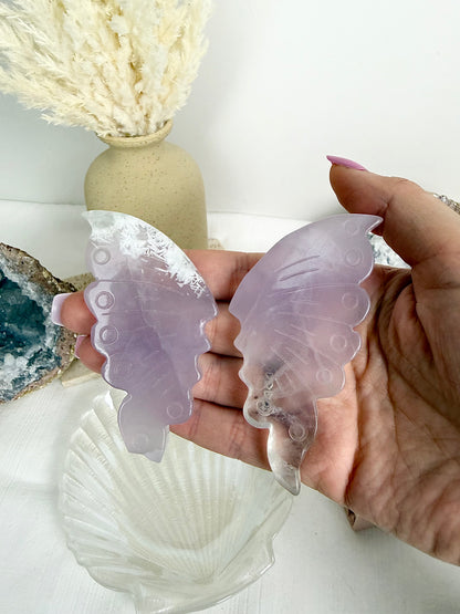 Fluorite Butterfly Wings Pair
