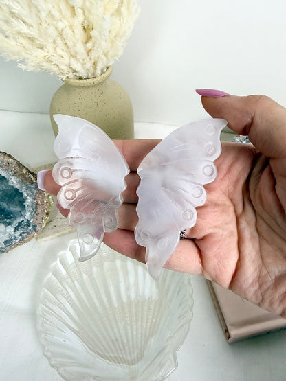 Fluorite Butterfly Wings Pair