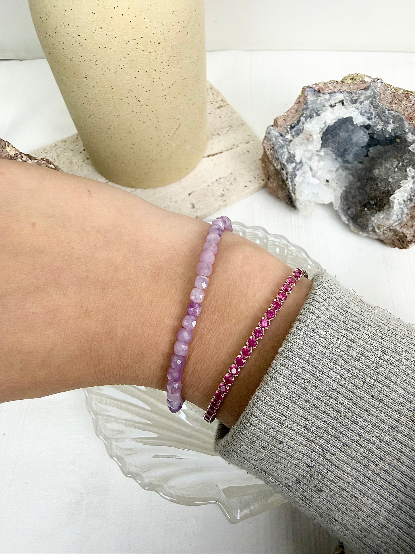 Lepidolite Faceted Bracelet