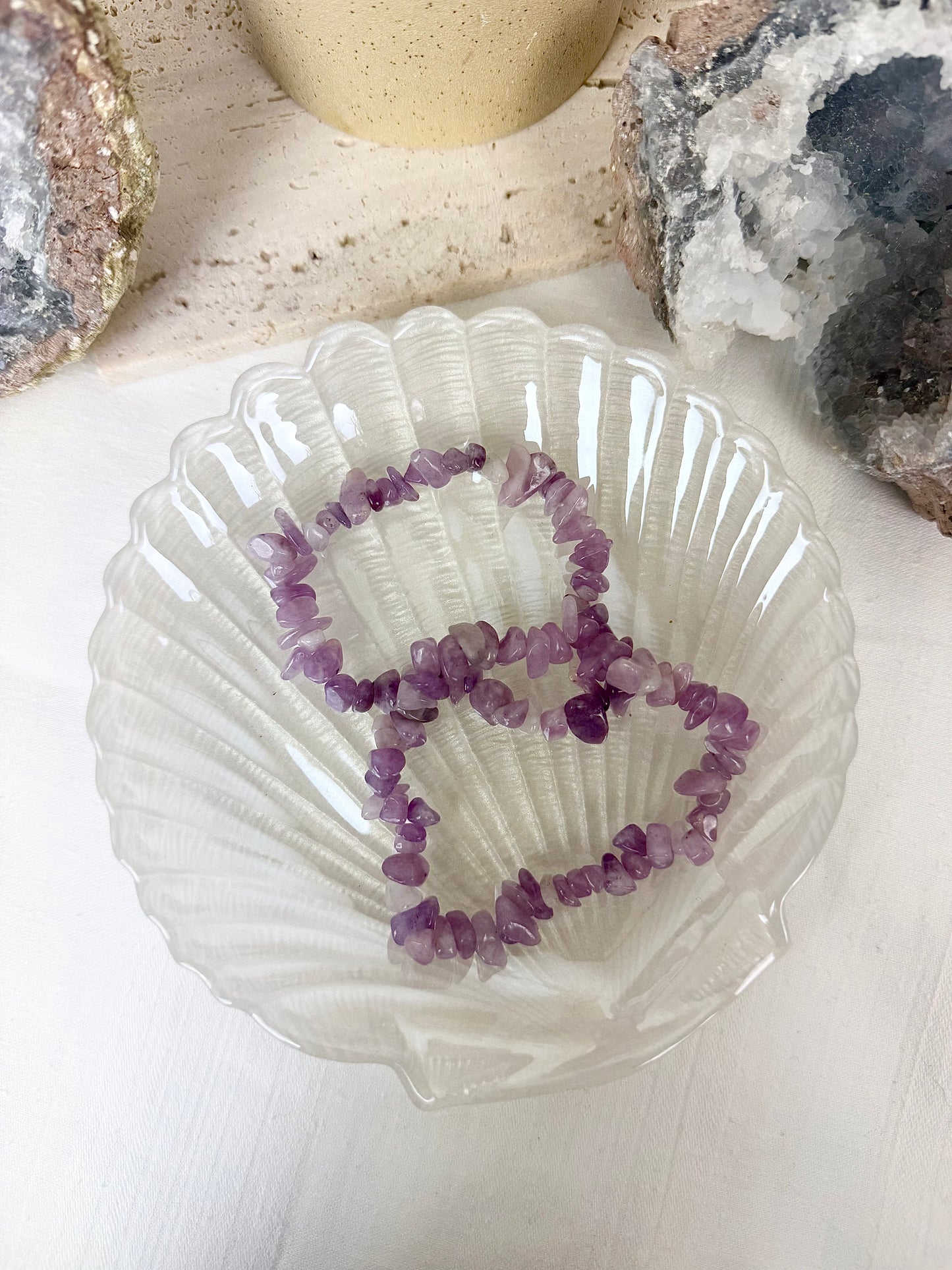 Lepidolite Chip Bracelets