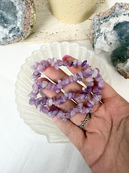 Lepidolite Chip Bracelets