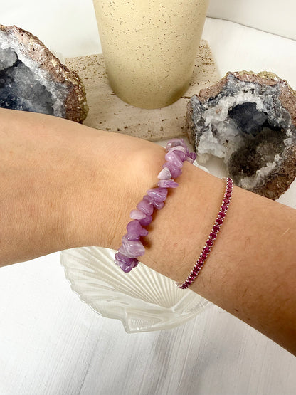 Lepidolite Chip Bracelets