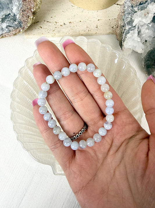 Blue Lace Agate Beaded Bracelet