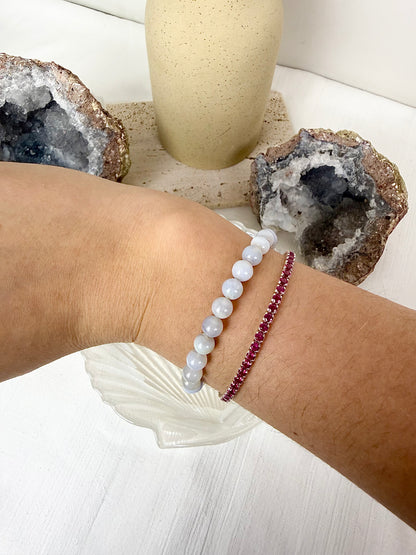 Blue Lace Agate Beaded Bracelet